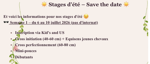 Stage Juillet 1